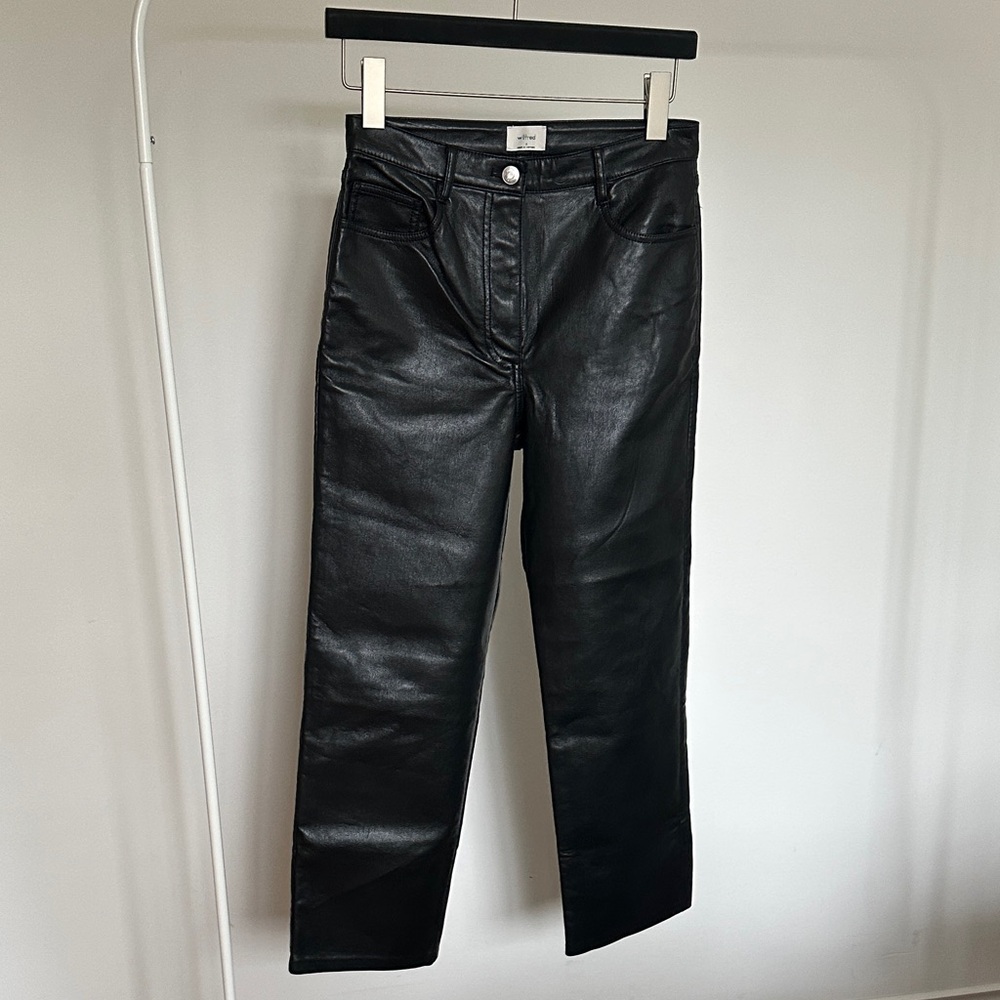 Wilfred Black Faux Leather Straight Leg Jeans
